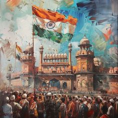 Independence Day India Painting, Indian Independence Day Post, Indian Festival Painting, Indian Flag Painting, Independence Images, Independence Of India, Independence Day Illustration, Independence Day Of India, 15 August Photo