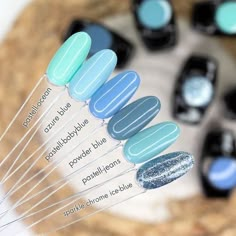 Nail Paint Colour, Blue Shellac Nails, Powder Blue Nails, Sea Nails, Cute Nail Colors, Solid Color Nails, Cute Toe Nails, Stylish Nails Designs, Basic Nails