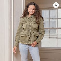 Free People Harley Olive Shirt Jacket. Denim Feel With Lots Of Pockets. Received As A Gift Just Not My Style. Nwt Size Small Trendy Washed Utility Jacket, Long Sleeve Washed Utility Jacket For Fall, Casual Washed Long Sleeve Utility Jacket, Casual Long Sleeve Washed Utility Jacket, Fall Military Style Relaxed Fit Utility Jacket, Fall Washed Button-up Utility Jacket, Casual Khaki Denim Jacket With Flap Pockets, Everyday Washed Utility Jacket, Casual Everyday Washed Utility Jacket