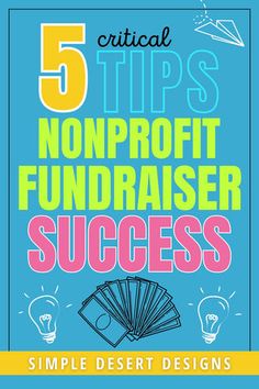 the cover of 5 tips for nonprofit fundraiser success, which includes an image of