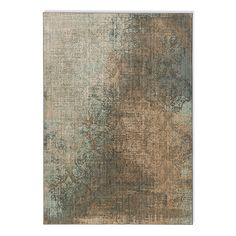 an abstract rug with brown and blue tones