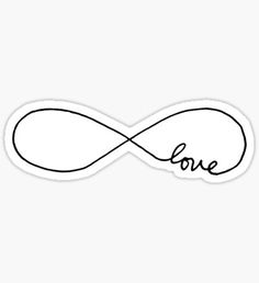 an infinite love symbol with the word love written in cursive writing sticker