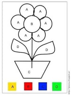 a flower is in a pot with the letters abc and d on it, as well as