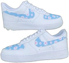 Custom Air Force 1 Flower, Custom Shoes Nike Air Force Blue, Light Blue Mid-top Sporty Custom Sneakers, Nike Custom Sneakers In Light Blue, Custom Air Force 1 Butterfly And Flowers, Black Air Force 1, Blue Air, Air Force 1 Mid, Unique Sneakers