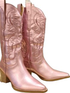 Pink Fitted Snip Toe Boots, Pink Western Boots For Fall, Casual Pink Snip Toe Boots, Fitted Western Pink Boots, Pink Fitted Winter Boots, Fitted Pink Winter Boots, Fitted Pink Boots With Round Toe, Pink Snip Toe Boots For Fall, Trendy Pink Winter Boots