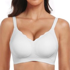 PRICES MAY VARY. 【Newest "W" Jelly Strip】These no wire bras for women use a "W" shaped "Jelly Strip" support and lift system that offers 360° support for your breasts. This wireless pushup bra for women is wire-free, lightweight, and non-restrictive, providing natural lift and shaping for a flattering chest silhouette. They cover all the "not so pretty" areas, perfect full coverage in the sides and no bulge. The bottom hem stays in place, ensuring no rolling or riding up, allowing for unrestrict Seamless Underwire Bra, Seamless Bras, Pushup Bra, Women Bras, Bra For Women, Everyday Bra, Seamless Bra, Bra Women, Push Up Bra