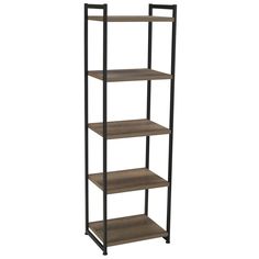 an industrial style shelving unit with four shelves and one shelf on the bottom level