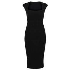 Iris Cap Sleeve Dress In Black | SACHA DRAKE | Wolf & Badger Elastane Midi Dress With Straight Neckline For Night Out, Elegant Dress With Square Neck, Elegant Square-neck Midi Dress In Elastane, Elegant Square Neck Midi Dress In Elastane, Elegant Black Elastane Bodycon Dress, Sleek Elastane Dress With Straight Neckline, Elegant Elastane Bodycon Dress, Sleek Sheath Midi Dress, Chic Fitted Structured Bodycon Dress