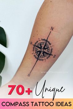 a compass tattoo on the arm that says 70 unique compass tattoo ideas