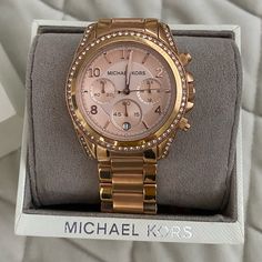 Perfect Condition. Worn Maybe Once. Extra Clasps And Hardware Included. Original Box Included. Ritz Rose Gold-Tone Watch Rose Gold Watches Women Classy, Watches Rose Gold, Michael Kors Watches Women, Watches Women Aesthetic, Michael Kors Watch Women's, Classy Accessories, Gold Watch Women, Watches Aesthetic, Aesthetic Watches