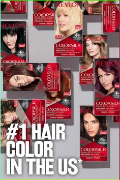 Revlon ColorSilk™ is the #1 hair color in the US.* Get 100% gray coverage   radiant, salon-quality color right at home. Leaves hair in better condition than before. Ammonia-free.** Keratin-infused. *Revlon Consumer Products Corporation’s calculation based in part on data reported by Circana, LLC, through its OmniMarket Service of Total US Multi-Outlet for Women’s Hair Coloring Category for the 52-week period ending 3-24-2024 using Revlon’s custom definitions.**Formulated without adding Ammonia Daytime Smokey Eye, Blush Application, Mui Mui, Holiday Makeup Looks, Bridal Eye Makeup, Smokey Eyeshadow, Smokey Eye Tutorial