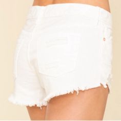 Brand New Cotton Distressed Beautiful White Shorts White Fitted Bottoms With Frayed Hem, Fitted White Bottoms With Frayed Hem, Chic Beach Bottoms With Frayed Hem, Fitted Summer Bottoms With Frayed Hem, White Bottoms With Frayed Hem For Beach, White Beach Bottoms With Frayed Hem, Fitted White Shorts With Frayed Hem, Beach White Jean Shorts With Frayed Hem, White Jean Shorts With Frayed Hem For Beach