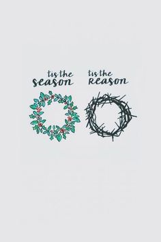 two stickers that say tis the season, tis the reason and tis the reason