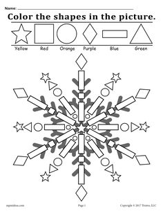 a snowflake worksheet with different shapes