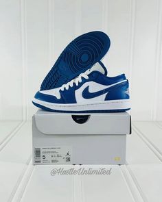 •BRAND NEW WITH BOX Nike Air Jordan 1 AJ1 Low Marina Blue Sneakers Women’s Size 5 - Men’s Size 3.5 Upper : Leather Colorway : White/Dark Marina Blue Nike Style No. DC0774-114 SEE PHOTOS FOR MORE DETAILS •FREE SHIPPING WITH TRACKING We Ship Daily With Exception To Weekends And Holidays •ALL ORDERS ARE SECURELY PACKAGED With Carrier And Tracking Information Uploaded Once Payment Is Received Aj1 Low, Nike Style, Marina Blue, New Nike Air, Sneakers Women, Nike Air Jordan 1, Nike Fashion, Blue Sneakers, Blue Nike