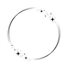 a black and white circle with stars on it