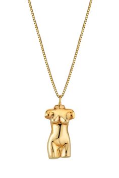 The Athena necklace features a one-of-a-kind sculpted goddess charm. Hanging on a 14k gold vermeil chain, this pendant was created by hand-carving it in wax and then cast. An inspiring symbol of the Divine Feminine in all of us, we hope this necklace makes you feel empowered, original and grounded. Goddess Style Pendant Necklaces, Gold Goddess Style Engraved Necklace, Gold Engraved Goddess Necklaces, Gold Engraved Goddess Style Necklaces, Gold Engraved Goddess Necklace, Goddess Style Gold Pendant Necklace, Gold Goddess Pendant Necklace, Gold Pendant Necklace In Goddess Style, Symbolic Necklace With Large Pendant