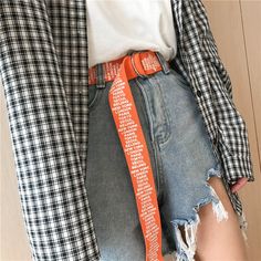 Casual Canvas Belt Punk Women Men Letter Long Waist Strap Black White Trouser D Ring Buckle Belts Canvas Belt Outfit, Aesthetic Belt, Belt Outfit, Harajuku Men, Punk Women, Preppy Fashion, Soft Girl Outfits, Pink Dress Short, Small Letter