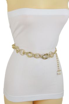 Brand New Trendy Urban Women Skinny Bling Waistband Spring Summer Collection Ladies Fashion Style Sexy Belt - day or night classic look or party time Brand new sexy fun and edgy fashion special and unique stylish belt Ladies Fashion Fancy Casual Dressy Style BeltSpecial Style Day Night Evening Party Or Work Fashion Belt Style : Fashion / Waist or Hip Condition : Brand New Color : Gold metal chain links waistband and charms + clear beads Size: One Size Belt - Adjustable Can Fit Size Small - Mediu Dressy Style, Fancy Casual, Casual Dressy, Clear Beads, Dressy Fashion, Belt Style, Chain Links, Spring Summer Collection, Metal Chain Link