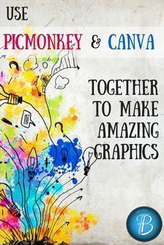 an advertisement with the words, use picmoney and canva together to make amazing graphics