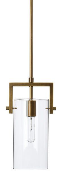 a light fixture with a clear glass shade