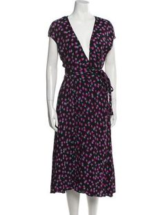 Diane von Furstenberg Wrap DressBlackFloral PrintRuffle EmbellishmentShort Sleeve with V-NeckSash-Tie Closure at FrontDesigner Fit: Dresses by Diane Von Furstenberg typically fit true to size. Midi Length Dress, Von Furstenberg, Diane Von, Diane Von Furstenberg, Midi Length, Print Patterns, Floral Print, Dress Outfits, Floral Prints