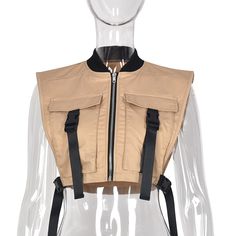 Take your everyday look to the next level with this must-have Pocket Vest. Featuring a cotton material with pocket fronts and a sleeveless design. Team with a statement bottoms and chunky boots for a cool, off-duty vibe. Gilet Cargo, Vest Style Women, Cargo Vest, Vest Crop Top, Blouse Tank Top, Vest Women, Crop Top Casual, Cropped Vest, Jacket Vest