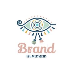 an eye logo with the words brand in front of it and colorful details on the bottom