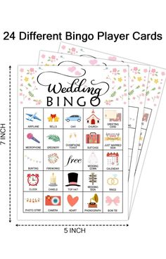 the printable wedding game is shown in three different colors