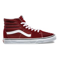 SK8-Hi | www.vans.com Vans Sk8 High, All White Sneakers, Red Vans, Balenciaga Sneakers, Shoes Vans, Skateboard Shoes, Vans Sk8 Hi, Cute Sneakers, Vans Slip On