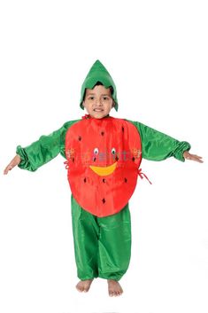 Lychee Kids Fancy Dress Costume Litchi Fruit, Red Color Combinations, Costume For Kids, Fancy Dress Costume