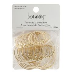 pack of 10 gold colored bead bands