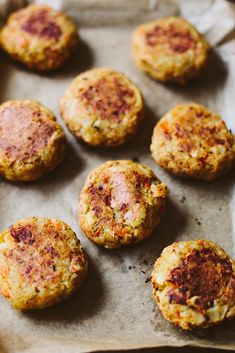 some food is sitting on a baking sheet