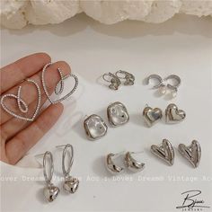 Bjux - Pendientes de plata vintage pendientes de metal pendientes de amor pendientes de amor largos Vintage Silver Earrings, Love Earrings, Earrings Metal, Earrings Long, Long Earrings, Vintage Silver, Silver Earrings, Silver