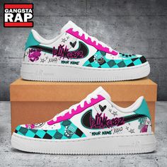 Blink 182 Music Custom Air Force 1 Sneaker Shoes Elevate your sneaker game with the Blink 182 Music Custom Air Force 1 Sneaker Shoes, a unique fusion of music culture and high-fashion footwear. Crafted for fans of the iconic pop punk band, these custom sneakers feature artistic designs that celebrate Blink-182’s legendary influence on rock music. Perfect for music lovers and streetwear enthusiasts alike, these limited edition shoes are not just footwear; they are a statement of individuality and Breathable Synthetic Lace-up Nike Air Force 1, Custom Lace-up Synthetic Sneakers For Streetwear, White Lace-up Hip Hop Sneakers, Dynamic Style Custom High-top Sneakers In Synthetic Material, Dynamic High-top Custom Sneakers, Dynamic Style High-top Custom Sneakers, Dynamic Custom Sneakers With Boost Midsole, Synthetic Lace-up Skate Shoes With Air Max Cushioning, Hip Hop Low-top Sneakers For Streetwear