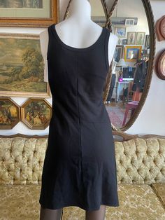 Brand new with tags black scoop tank dress. 100% silk trim, 71% viscose body, 24% Polyamide 5% Elastane body. Meticulously cut and paneled size: small length: 34” bust: 32” This item is brand new with tags. Retailed at $320 Fitted Camisole Dress With Lace Trim, Solid Color Sleeveless Nylon One-piece, Solid Sleeveless Nylon One-piece, Stretch Camisole Dress With Built-in Bra, Black Lace Trim Camisole Slip Dress, Helmut Lang, Tank Dress, British Indian, Bosnia And Herzegovina