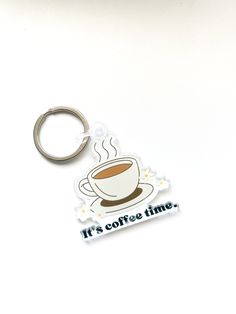 "Coffee Keychain, Acrylic Keychain, Acrylic Coffee Keychain, Retro Keychain, Gift Ideas, Coffee Lover Gift, Coffee Lover Gift Idea Item Description:  Sizes: 2x2 (1) 'it's coffee time.\"  acrylic keychain  POLICY: No refunds or exchanges. Final sale.  Please message me if you have any questions! Thank you for shopping at Mellie Design Co." Keychain Gift Ideas, Retro Keychain, Coffee Keychain, Keychain Acrylic, Coffee Lover Gift, Acrylic Keychain, Keychain Gift, Coffee Lover Gifts, Coffee Time