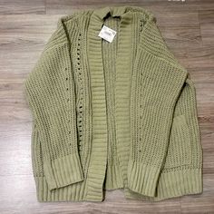 New With Tags Never Worn Trendy Cotton Open Knit Outerwear, Casual Cotton Open Knit Outerwear, Sage Sweater, Sweaters & Cardigans, American Eagle Outfitters, Cardigans, American Eagle, Sweaters For Women, Tags