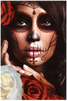 Halloween Makeup Skull, Makeup Zombie, Sugar Skull Costume, Halloween Make-up Looks