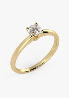 18k gold and a brilliant cut diamond come together bringing to life our solitaire, The Only One, set in four prongs. The model wears 0.30cts and 0.70cts rings. Best Diamond Rings, 18k Gold Ring, Come Together, Ring Collections, One Set, Brilliant Cut Diamond, Rose Gold Ring, Diamond Rings, Gold Ring