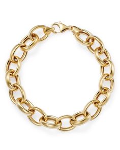 Bloomingdale's Thick Oval Link Chain Bracelet in 14K Yellow Gold - 100% Exclusive Oval Gold Chain Bracelet, Gold-tone Oval Link Bracelet With Polished Finish, Elegant Gold Bracelet With Cable Chain In Oval Shape, Elegant Oval Gold Cable Chain Bracelet, Elegant Oval Gold Bracelet With Cable Chain, Formal Oval Gold Bracelet With Cable Chain, Classic Oval Gold Chain Jewelry, Yellow Gold Oval Chain Bracelet, Classic Gold-tone Oval Link Bracelet