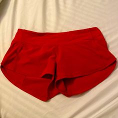 Perfect Condition, Never Worn, No Damages. Red Cheeky Shorts, Red Stretch Running Shorts, Red Stretch Athletic Shorts For Running, Red Athleisure Shorts For Workout, Red Yoga Activewear Shorts, Red Moisture-wicking Athletic Shorts For Yoga, Red Go-dry Workout Bottoms, Red Short Bottoms For Yoga, Red Go-dry Athleisure Shorts