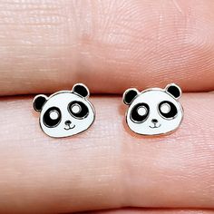 925 Sterling Silver Tiny Panda Stud Earrings Metal:925 Sterling Silver Hallmark:925 Width:7 mm Height:6 mm >Nickel Free >Pure Silver >Tarnish Resistant >No Allergic reaction >30 days return policy ++Items come in a gift box ready to be gifted Please contact me if you have any questions about the jewelry you are interested in buying. My Shop: https://www.etsy.com/shop/banujewelryusa Follow BANU Jewelry on Facebook, Instagram and other social media sites to keep up to date with newe Cute White Sterling Silver Jewelry, Cute Silver Earrings For Anniversary, Cute Nickel Free Earrings For Anniversary, Cute Nickel-free Earrings For Anniversary, Cute Sterling Silver Drop Earrings, Cute Silver Drop Earrings, Cute Hypoallergenic Earrings For Anniversary, Cute Sterling Silver Earrings For Everyday, Panda Ring