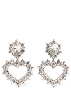 Find ALESSANDRA RICH Crystal Heart Earrings on Editorialist. Silver-colored brass. Glass. Hypoallergenic. Clip on Crystal Heart Earrings, Alessandra Rich, Rich Women, Crystal Heart, Heart Earrings, Silver Earrings, Jewelry Watches, Brass, Jewelry Earrings