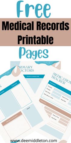 medical records printable pages with text overlay that reads free medical records printable pages