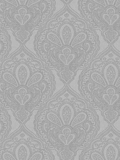 DWP024703 Mehndi Damask Silver Wallpaper Silver Wallpaper, Drops Patterns, Book Names, Home Wallpaper, Taking Pictures, Colour Tone, Damask, Wall Coverings, This Is Us