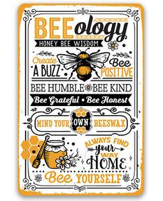 a poster with the words bee and honey on it