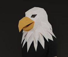 MAKE YOUR OWN EAGLE MASK- template/ pattern   - COMPLEX BIRD - "WEREAGLE" costume  format: PDF A4   Difficulty  HARD  (level 4)  Build it in any color! 🔴 designed for adult heads, for kids print at 85% size Bird Halloween Costume, Papercraft Mask, Eagle Mask, Paper Mask Template, Apple Painting, Mask Template, Pattern Template, Diy Deco, Paper Mask