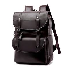 Material: PU Leather Features: Waterproof, Anti-Theft Pattern: Solid Color Style: Business commute Fashion Element: 41650134 Color: Black, Khaki, Dark Brown Occasion: Leisure Travel Leather School Backpack, Business Backpack, Pu Leather Bag, Mens Travel Bag, Computer Bags, Men's Backpack, Pouch Bag, Style Retro, Casual Bags