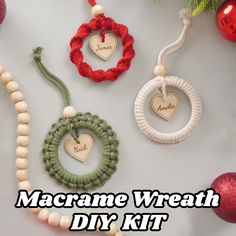 macrame wreath diy kit for christmas ornaments